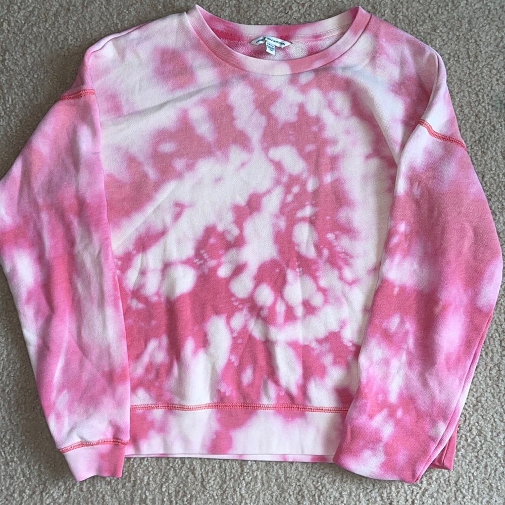 Pink Tie Dye Cropped Pullover from American Eagle (Size S)